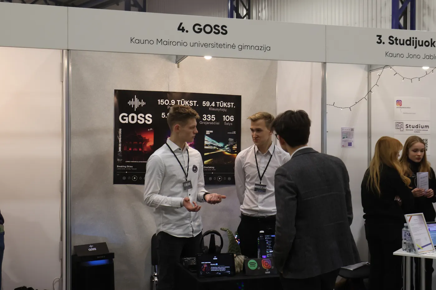 The GOSS stand at the Christmas Student Company Expo