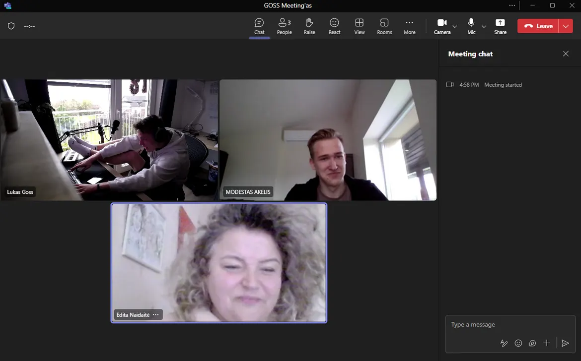 A video call with our mentor