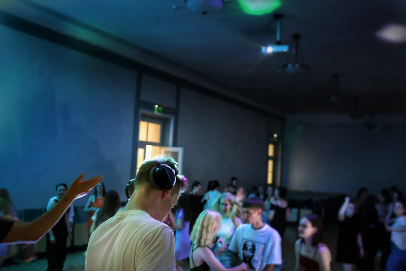 A full dance floor at a GOSS school disco